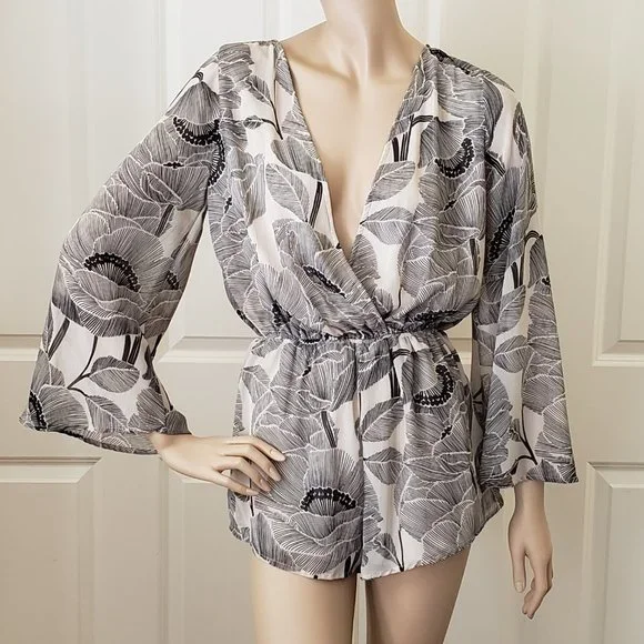 Audrey 3+1 Romper Off White Gold Lurex Size M - Picture 1 of 9